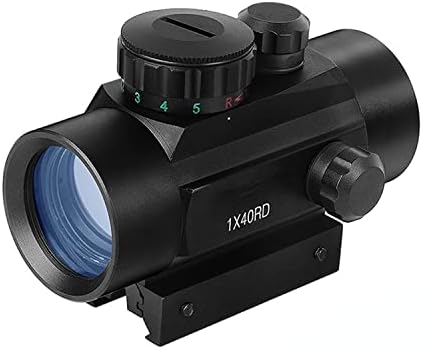 1x40mm Reflex Red/Green Dot Rifle Sight with Free 11mm & 20mm Mount Rails for Hunting Spotting Aiming Positioning