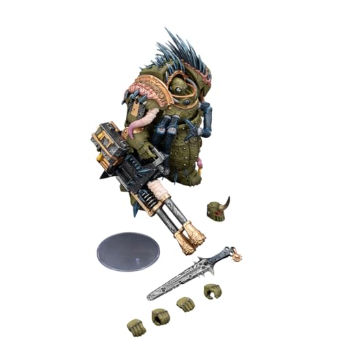 Image of JOYTOY Warhammer 40,000 1 /18 Action Figure Death Guard Blightlord Terminator 1 with Reaper Autocannon and Bubotic Blades Collection Model