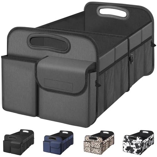 Image of Femuar Car Trunk Organizer, Car Storage Organizer with Large Capacity Waterproof Collapsible Trunk Organizer for Car Suv /Jeep /Sedan (Grey, Standard)