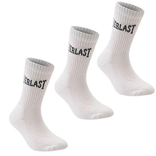Image of Everlast Kids 3 Pack Crew Socks White Child C8-C13