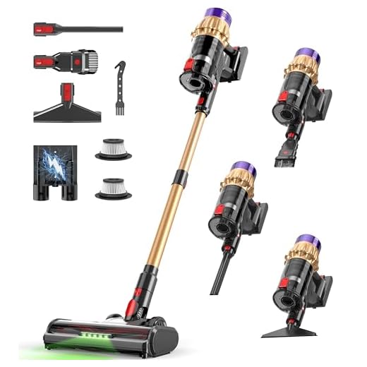 Cordless Vacuum Cleaner, 600W 50Kpa 70Mins, Vacuum Cleaners for Home, Stick Vacuum with Anti-Tangle Brush, Wall Mount Charge, Rechargeable Cordless Vacuum for All Floor/Sofa/Pet Hair/All Floor