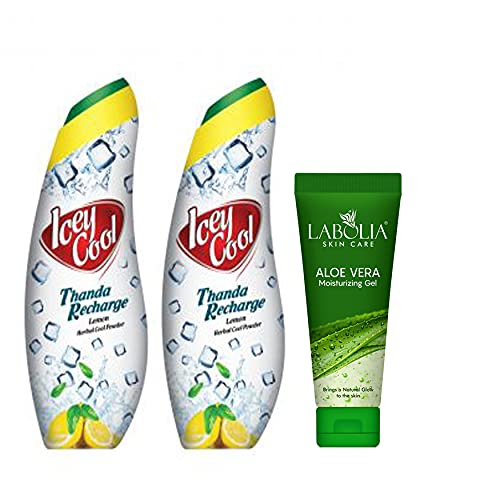 ICEY COOL POWDER LEMON 150gm - 2 PACK Get 1 Aloe Vera Gel FREE Worth Rs.70