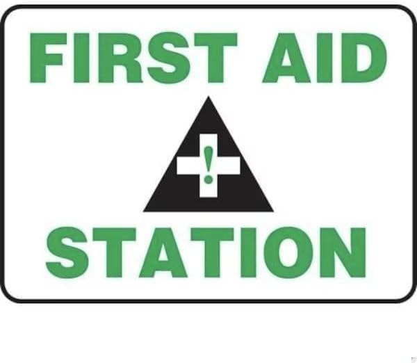 SAFETY SIGN FIRST AID STATION 14 in x 10 in, Mfr: FRMFSD960XL-A