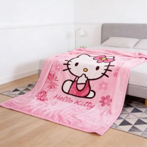 Throw Blanket 55'' x 40'' Kids Super Soft Warm, All Seasons Flannel Fleece Blanket, Soft & Warm Plush Blankets for Couch Sofa Bed Camping Travel (Pink)
