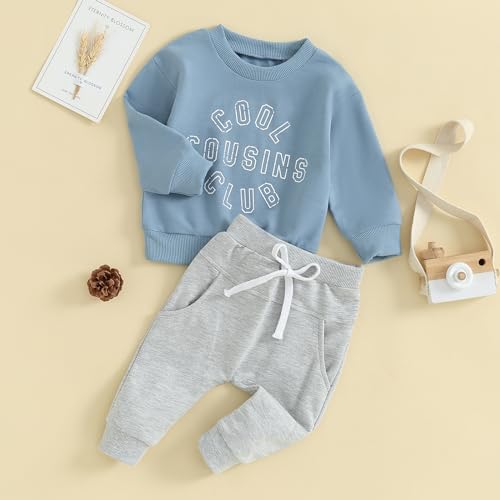 Toddler Boys Fall Outfits Cute Cousin Crew Neck Shirt Long Sleeve Baby Sweatshirts Long Pants Baby Winter Clothes3