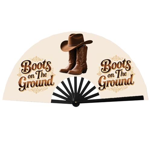 Best Fan for Boots on the Ground: Top Picks & Reviews 14 zyinoant 13'' Large Fans for Line Dancing, Boots on The Ground Hand Fan, Line Dance Popping Fan for Dance, Party, Decoration, Festival (Type 5)