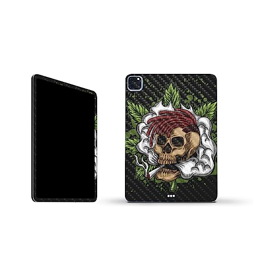 Image of MightySkins Carbon Fiber Skin Compatible with Apple iPad Pro 11 inch M2 4th Gen (2022) Full Wrap Kit - Death by Ganja | Protective Durable Textured Carbon Fiber Finish | Easy to Apply | Made in The USA