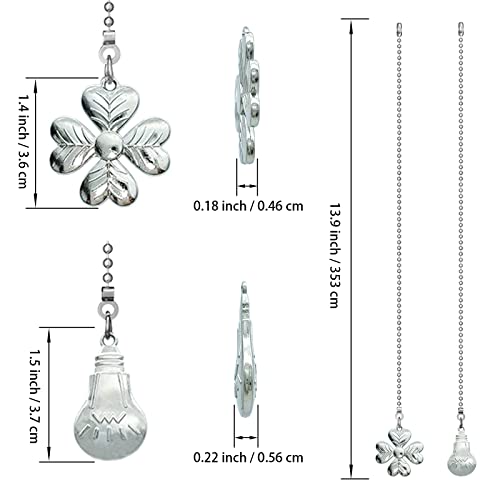Image of Ceiling Fan Pull Chain 8 pcs 3mm Diameter Beaded Ball Fan pulls Decorative 13.9 Inches Fan Pulls with Connector (Nickel)