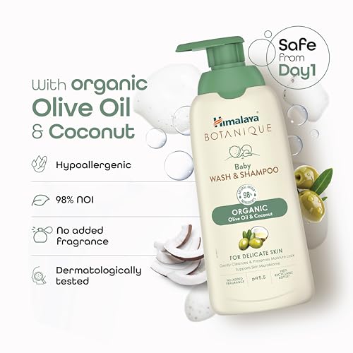 Image of Himalaya Botanique Baby Wash & Shampoo|Organic |No Post-Bath Dryness|400 ml