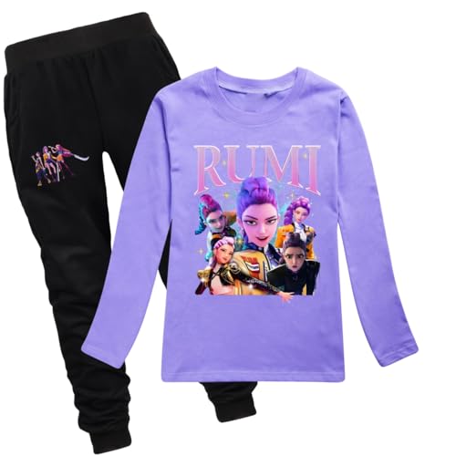 LaoZan KPop Demon Kinder Outfit Set | Langarmshirt + Hose | 12 Farben |...