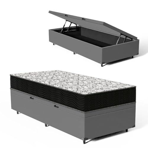 Cama Box Baú com Colchão de Espuma Ortobom - Airtech 150 D45 (Sol...