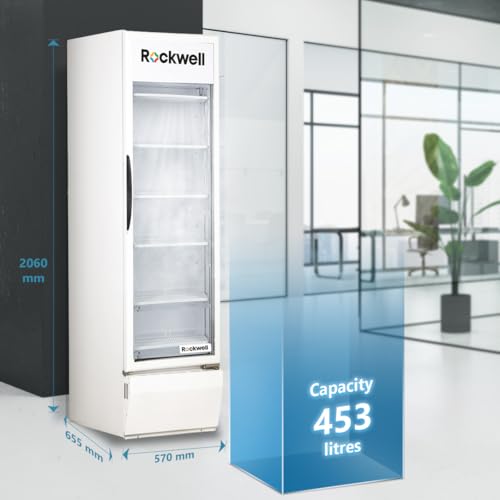 Image of Rockwell RVC550 Visi Cooler, Extra-Tall Single Door, Bright LED View, Heavy-Duty Cooling for Retail and Cafes, Low-Power System, 4-Year Warranty