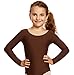 Leveret Girls Leotard Basic Long Sleeve Ballet Dance Brown Leotard Kids & Toddler Shirt X-Small (4-6)