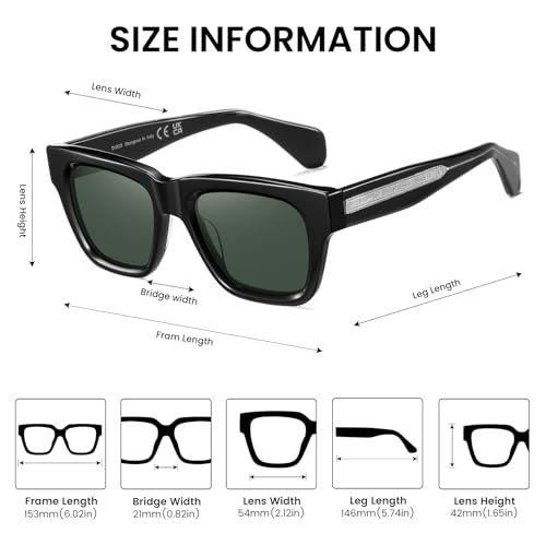 DUCO Retro Square Sunglasses for Men Women Trend Polarized Mens Womens Shades UV protection Sun Glsses DC23483