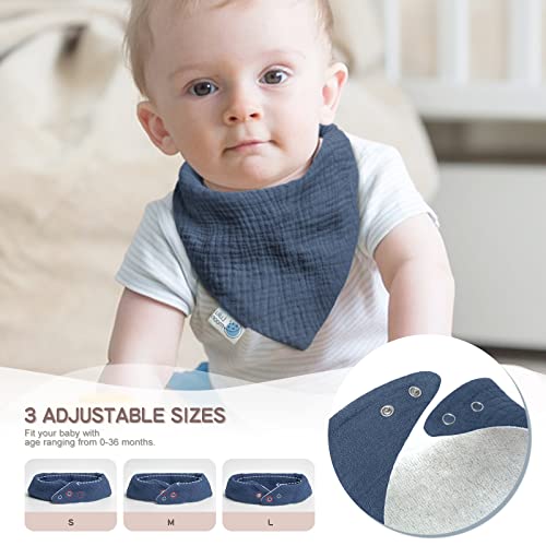 lulumoon Muslin Baby Bibs 100% Cotton Baby Bandana Drool Bibs for Teething and Drooling