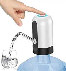 Automatic Water Dispenser Pump | USB Rechargeable Battery Water Pump for 20 Litre Bottle | Electric Water Dispenser | Water Can Dispenser Pump Built in Copper Clips for Hair Sectioning (Black)