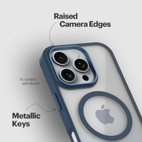 Image of Stuffcool Lead Duo Material Case for iPhone 16 pro max, Soft Edge Clear Gloss Finish Back, Magsafe Enabled with a Raised Metallic Frame for The Camera Lens