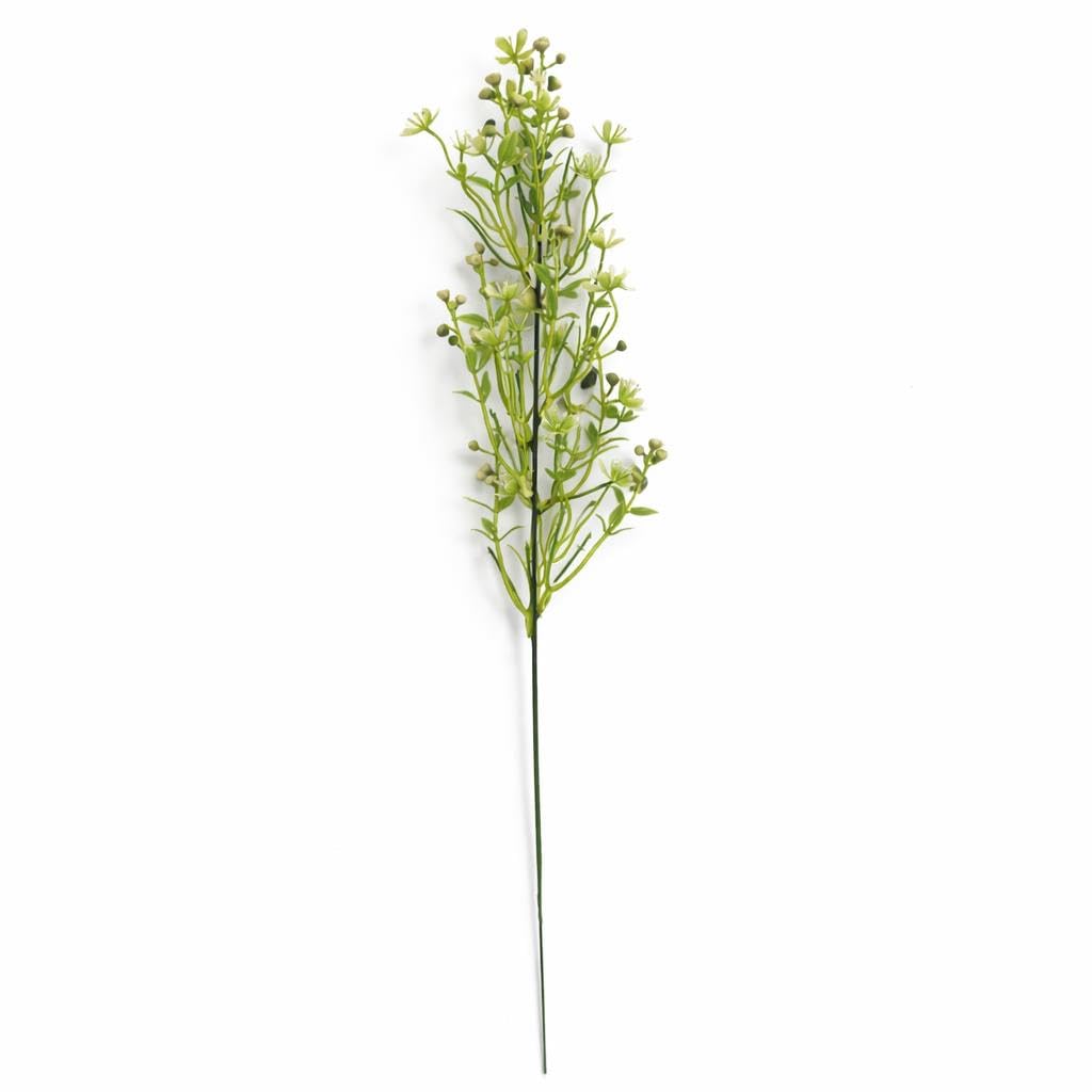 48cm Artificial Wild Berry Blossom Spray Stem Faux Green Floral Filler