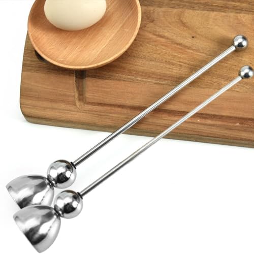 2 PCS Stainless Steel Eggshell Cutter - Egg Opener & Remover Tool for Raw & Hard Boiled Eggs - High Temperature Resistant