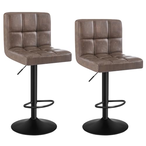 WOLTU Barhocker 2er Set Barstühle Dunkelbraun, Höhenverstellbar,...