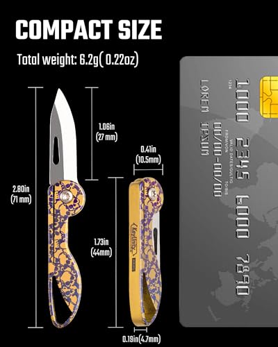 Image of KeyUnity KK05 Titanium Mini Pocket Knife, 1.06-Inch Blade, Skull | Lightweight EDC Knife for opening packages and snack wrappers, removing clothing tags, and handling everyday tasks