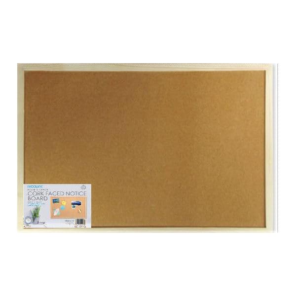 Medium Cork Notice Board 60cm x 40cm โ Lightweight Pin Board with Wooden Frame, Wall Mounted Bulletin Board for Home, Office & School โ Includes Push Pins & Fixing Hooks (90cm x 60cm)