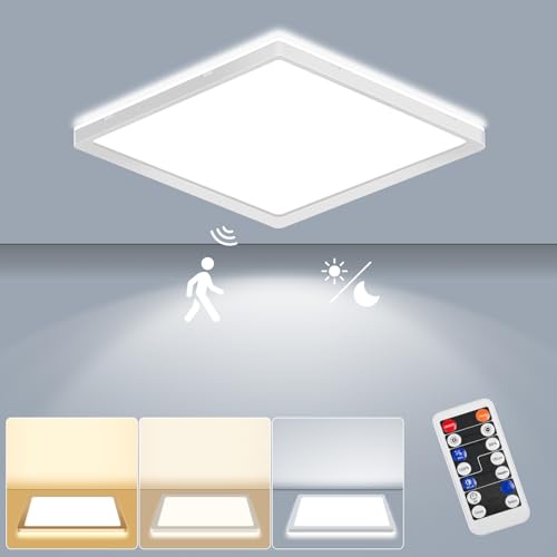 LEZOE LED Deckenleuchte mit Bewegungsmelder, 18W 1800LM Radar Deckenlampe...