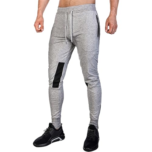 Pantalon de jogging homme ajusté en maille respirante avec poche zippée