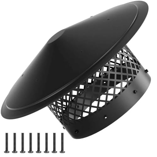 Chimney Caps for Outside 10Inch Black: Round 10 Inch