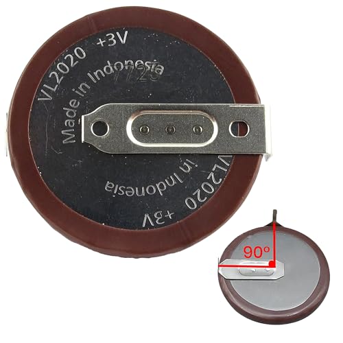 OEM VL2020 ML2020 - Rechargeable Battery - Lithium Coin 3V 20MM 90 Degree Tab (1-Pack)
