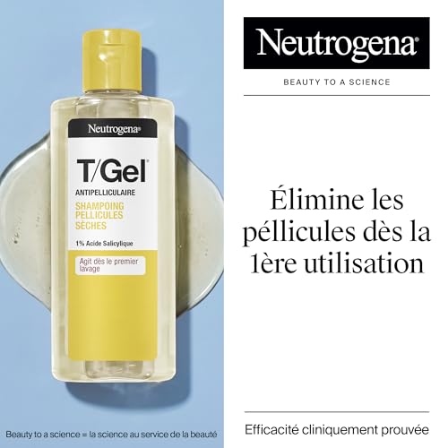 Neutrogena Shampooing Antipelliculaire T/Gel Pellicules Sèches, 250 mL