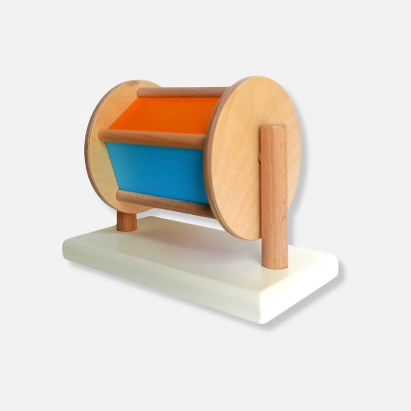 Erenjoy Wooden Rainbow Wheel Spinner - Revolutionary Spinning Toy for Engaging Development | Tummy Time Essential | Non-Toxic & Durable | Ideal for Sensory Play & Motor Skills
