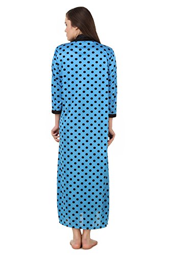 Image of Fasense Women Satin Polka Printed Full Length wrap Gown DP165