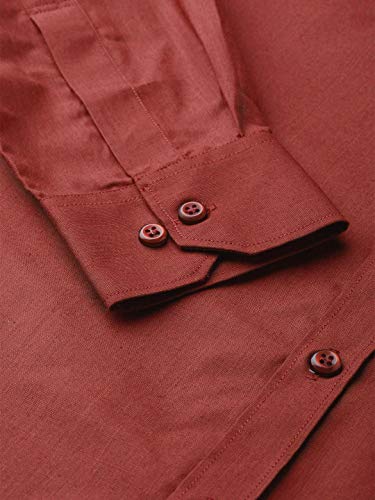 Image of MANQ Men's Regular Fit Cotton Formal Shirt, Full Sleeves, Spread Collar, Button-Down, Office, Business & Casual Wear