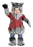 Fun Costumes Lil Howler Werewolf Infant Costume, Baby Gray Wolf Costumes, Plaid Bad Wolf Bubble Suit, 6/9 Months