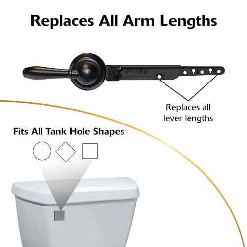 Korky 6081BP Strongarm Tank Lever Universal To Fit Front Angled Side Left And Right Mount Toilets, Oil-Rubbed Bronze thumb #5