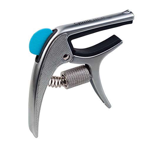 Guitto Guitar Capo for Acoustic and Electric Guitars, GGC-02 Creative 3 in 1 Guitar Capo with Pick Holder for Ukulele, Mandolin, Banjo, Classical Guitar Accessories (Silver)