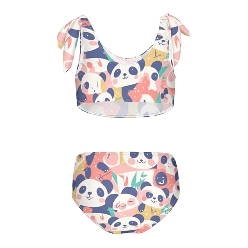 KLL Panda Bear Face Girl Two Piece Bikini Sets Quick-Dry Swimming Swimsuit Bathing Suit2