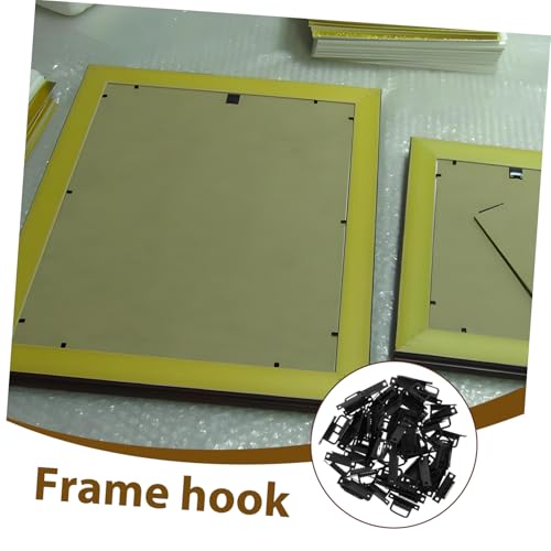 Image of SOLUSTRE 100pcs Shaped Metal Picture Frame Hooks Easy to Install Photo Hangers for Wall Art and Home Decor Hanging Hardware for Paintings and Frames Space-Saving Design