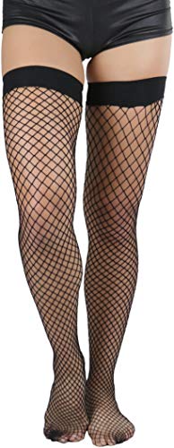 Image of ToBeInStyle Womens Versitile and Stylish Every-day Fishnet Thigh Highs