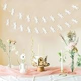 White Dragonfly Garland -...