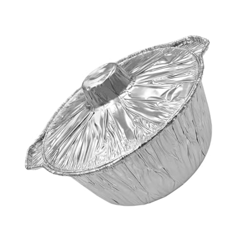MUELODSIC Envase Desechable para Barbacoa de Aluminio con Tapa Capacidad Bandeja Redonda para Cocinar Hornear y Almacenar Alimentos para Barbacoas Picnics y Fiestas