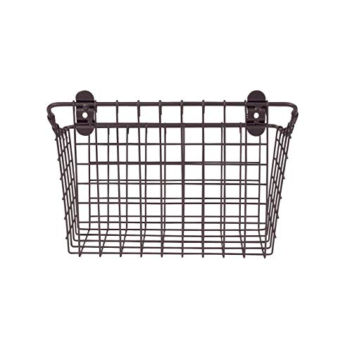 Spectrum Diversified Vintage Large Cabinet & Wall-Mounted Basket For Storage & Organization Rustic Farmhouse Decor, Sturdy Steel Wire Storage Bin, Bronze #TOP5