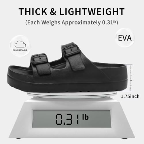 Women Platform Sandals with Arch Support, Adjustable Double Buckle Slide for Woman, Summer Vacation Sandal for Beach,Garden,Pool,Easy Street, Sandalias de Plataforma Para Mujer4