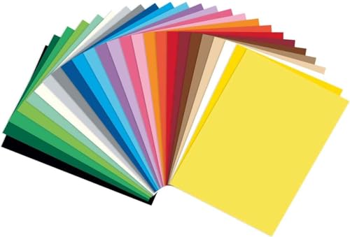 folia 615/50 99 - Fotokarton Mix, DIN A5, 300 g/m², 50 Blatt, sortiert in 25 Farben, zum Basteln und kreativen Gestalten von Karten, Fensterbildern und für Scrapbooking, Bunt