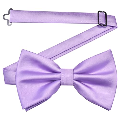 Image of GUSLESON Men's 3-pc Solid Color Bow Tie Gift Set - Double‑Fold Pre-Tied Bow Tie, Pocket Square, Cufflinks - Wedding Formal Party