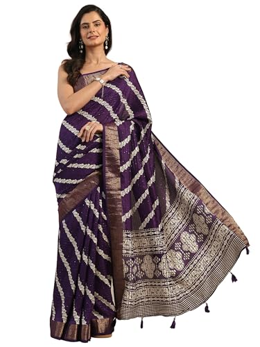 Image of Libas Printed Silk Blend Saree for Women With Unstitched Blouse Piece | Traditional Saree for Festive & Wedding