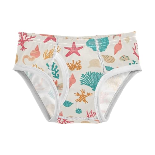 KLL Seashells Corals Alga and Starfishes Toddler Boys Comfort Briefs Breathable Children Undies