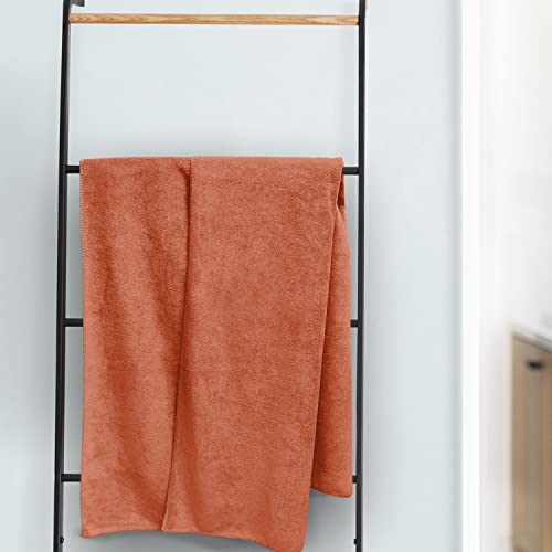 Image of Sassoon Venir Microfiber 1 Piece Men Bath Towel 450 GSM (70x145cm, Rust Color) Ultra Soft Material, Towel for Daily use