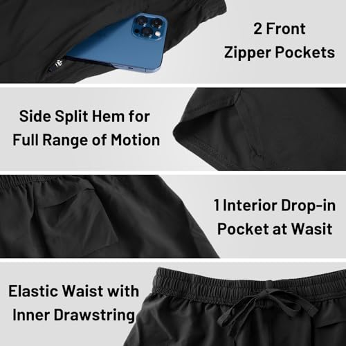 Image of MIER Men's Workout Running Shorts Lightweight Active 5 Inches Shorts with Pockets, Quick Dry, Breathable